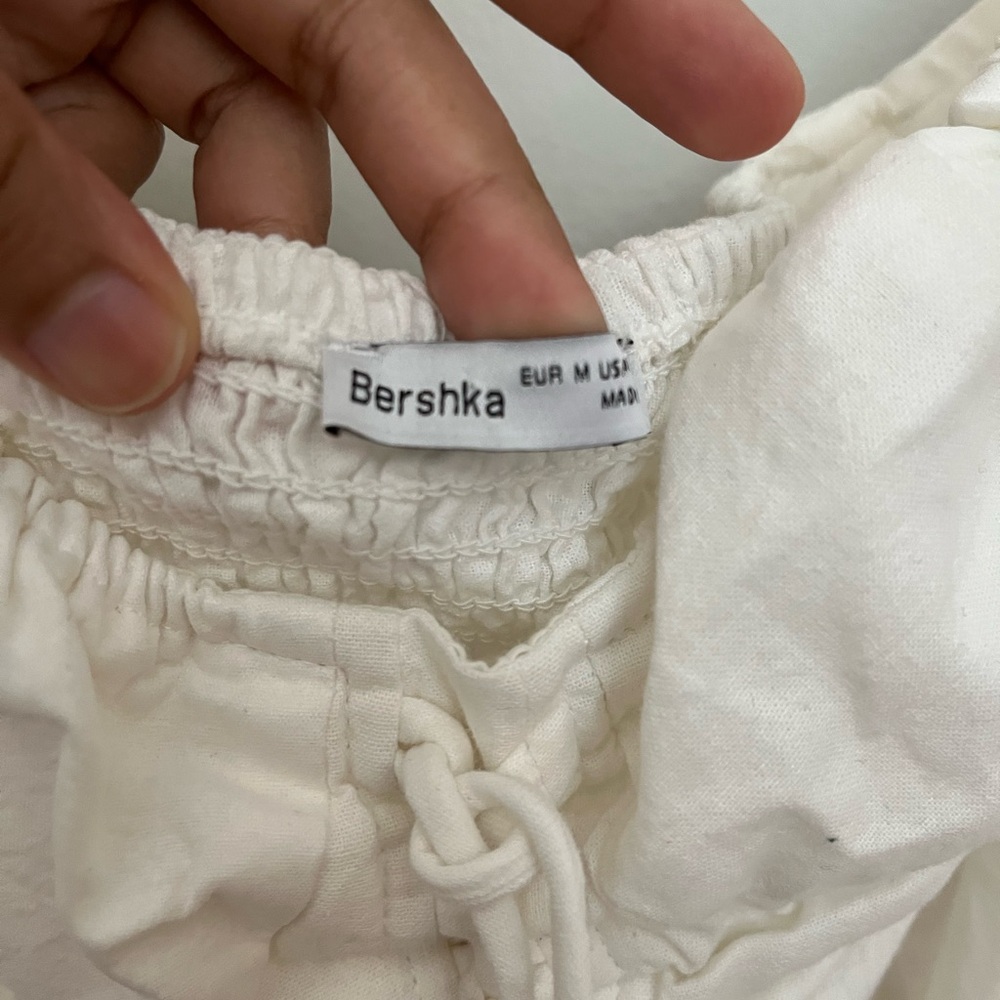 Bershka White Strapless mini dress